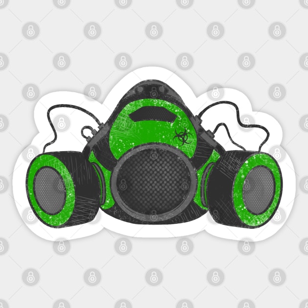 Toxic Green - Gas Mask Sticker by SumWeirdCh1ck